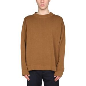 MARGARET HOWELL Men's Crew Neck Fine Knit Sweater Men BROWN Sweaters & Cardigans